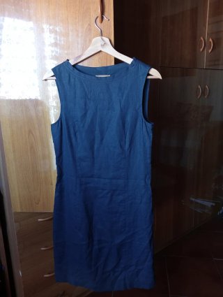 Vestito in lino blu Conbipel