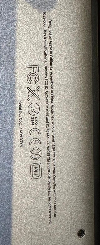 MacBook Pro A1278 Plata