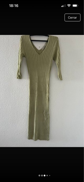 Vestido largo Guess verde oliva