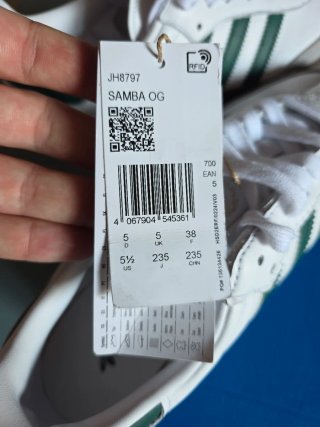 Adidas Samba OG Talla 38 Blanco Verde