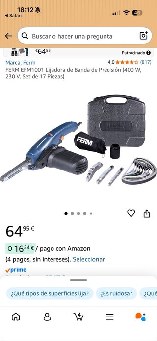 Lijadora Banda Precisión FERM 400W