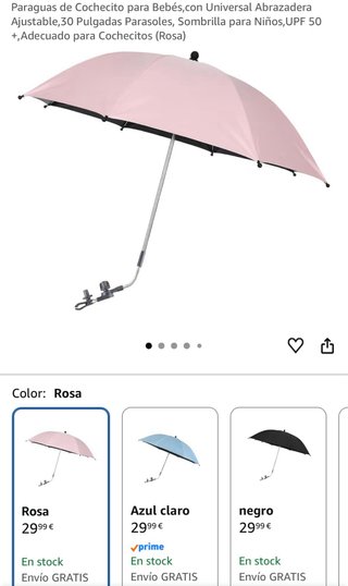 Paraguas cochecito rosa
