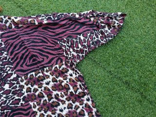 Blusa Patchwork Animal Print Granate y Marrón