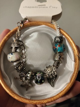 Pulsera Plata 1ª Ley con dijes