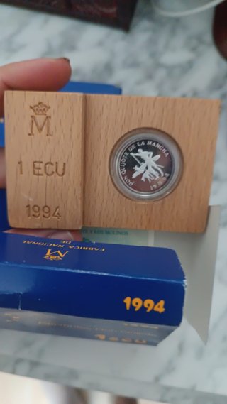 Lote Monedas 1 ECU y 1 Euro plata