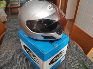 Casco Moto Integral Plata Rush