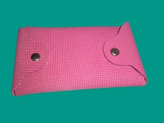 Monedero solapa piel fantasía rosa