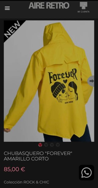 Chubasquero con etiqueta Aire Retro Amarillo