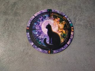 Sottobicchieri in legno con stampe di Gatti e Lune
