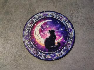 Sottobicchieri in legno con stampe di Gatti e Lune