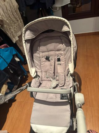 Carro de bebécar capota y silla blanco corcho