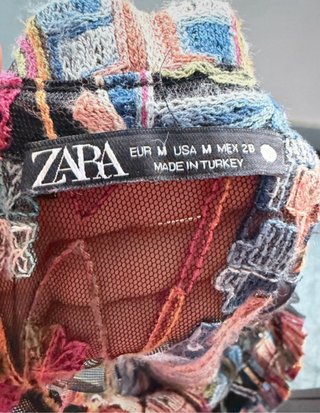 Vestido Zara boho transparente asimétrico M