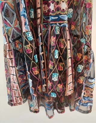 Vestido Zara boho transparente asimétrico M