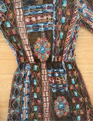 Vestido Zara boho transparente asimétrico M