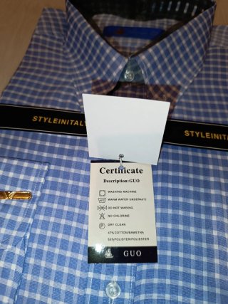 Camisa GUO cuadros azul y blanco