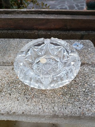 Juego Cesta y Cenicero Cristal Bohemia Vintage