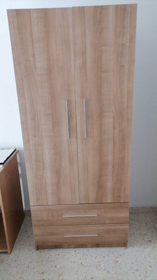 Armario 2 puertas y 2 cajones madera