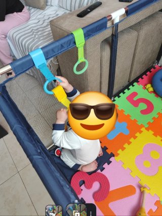 Parco giochi per bambini blu navy con anelli