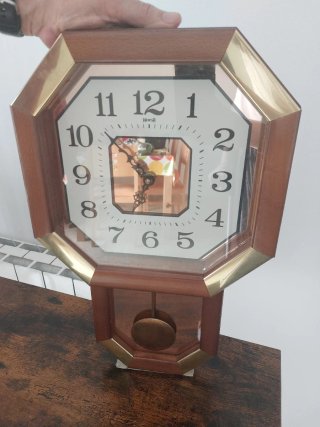 Reloj HERSA péndulo madera octogonal