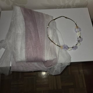 Fajín y corona flores comunión