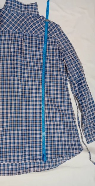 Vestido cuadros azul y beige