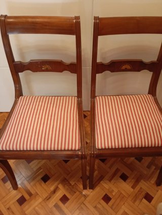3 Sillas Antiguas Madera y Caña