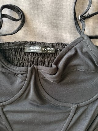Mini Corset Negro Stradivarius Talla M