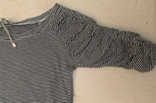 Camiseta Adolfo Dominguez Rayas Manga Fruncida