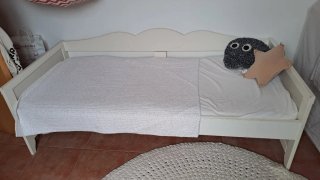 Cama infantil blanca 165x75