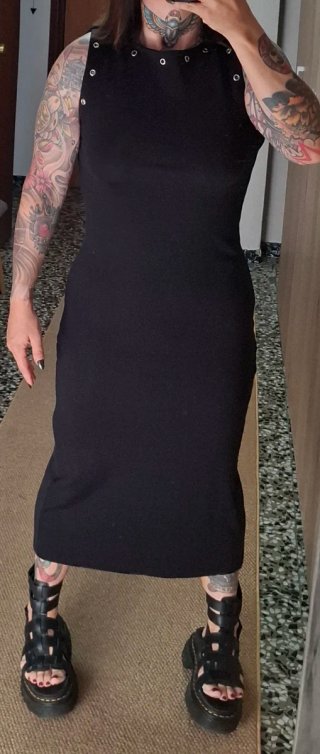 Vestido Negro Tirantes NUEVO Stradivarius Talla L