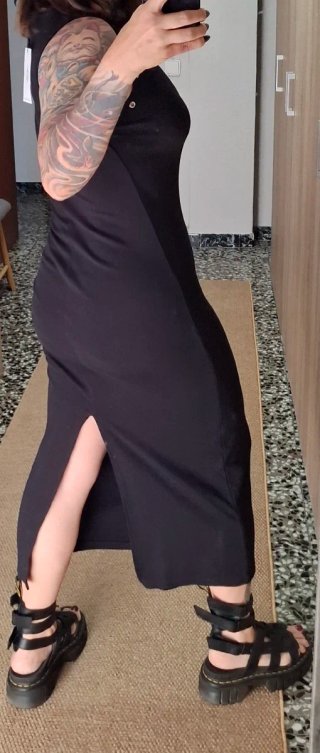 Vestido Negro Tirantes NUEVO Stradivarius Talla L