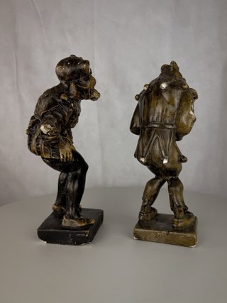 Pareja Esculturas Neogóticas Metal
