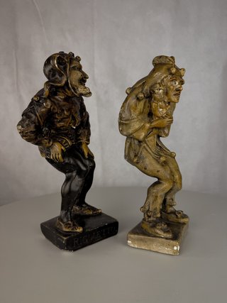 Pareja Esculturas Neogóticas Metal