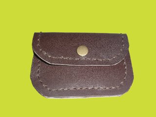 Monedero Tarjetero Marrón y Pelo Beige