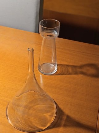 Antig embudo cristal soplado farmacia 15.5cm boca