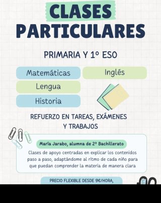 CLASES PARTICULARES PRIMARIA Y 1°ESO
