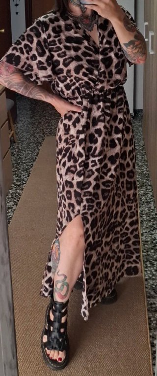 Vestido Verano Animal Print abertura NUEVO SheinXL