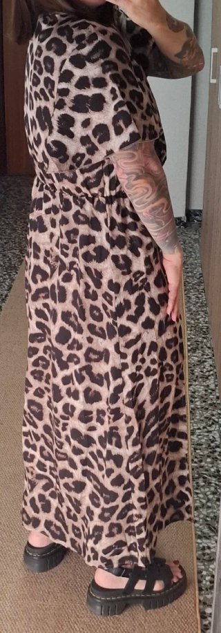 Vestido Verano Animal Print abertura NUEVO SheinXL