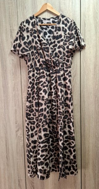 Vestido Verano Animal Print abertura NUEVO SheinXL