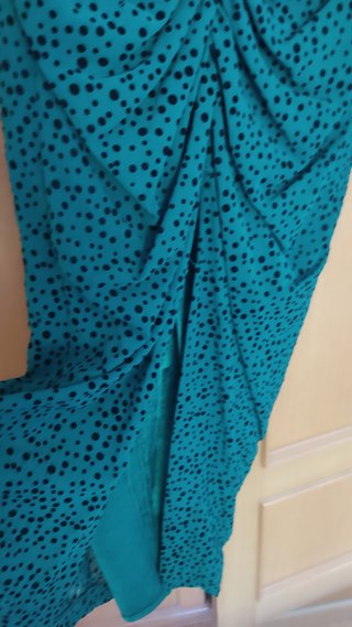Vestido fiesta cóctel verde lunares
