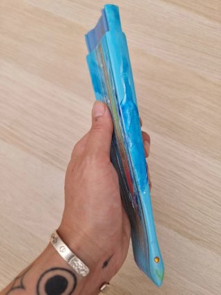Abanico pintado a mano para festivales