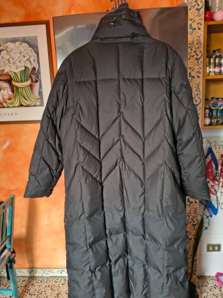 Piumino lungo donna nero
