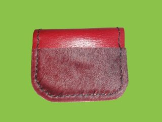 Monedero tarjetero de piel granate