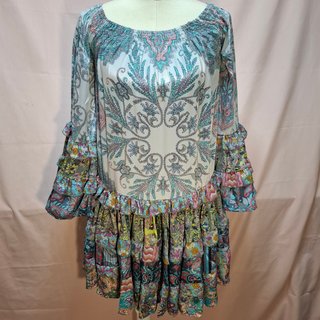 Vestido Boho Estampado Multicolor Talla Única B&B