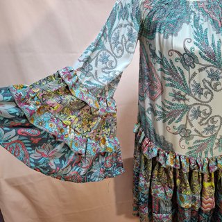 Vestido Boho Estampado Multicolor Talla Única B&B