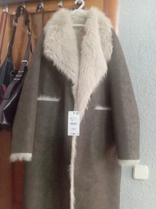 Abrigo Zara Beige y Marrón Reversible