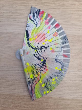 Mini abanico festival pintado a mano