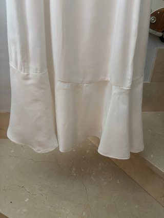 Vestido Mango Largo Blanco Talla M