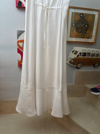 Vestido Mango Largo Blanco Talla M
