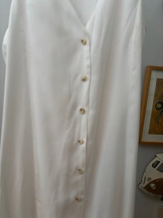 Vestido Mango Largo Blanco Talla M
